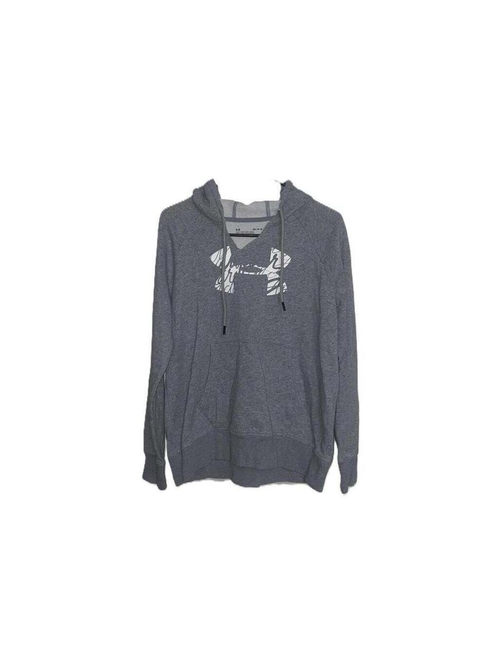 Under Armour Gray Graphic Hoodie Cozy Athleisure Pullover Medium Women